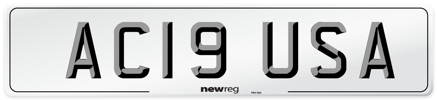 AC19 USA Number Plate from New Reg